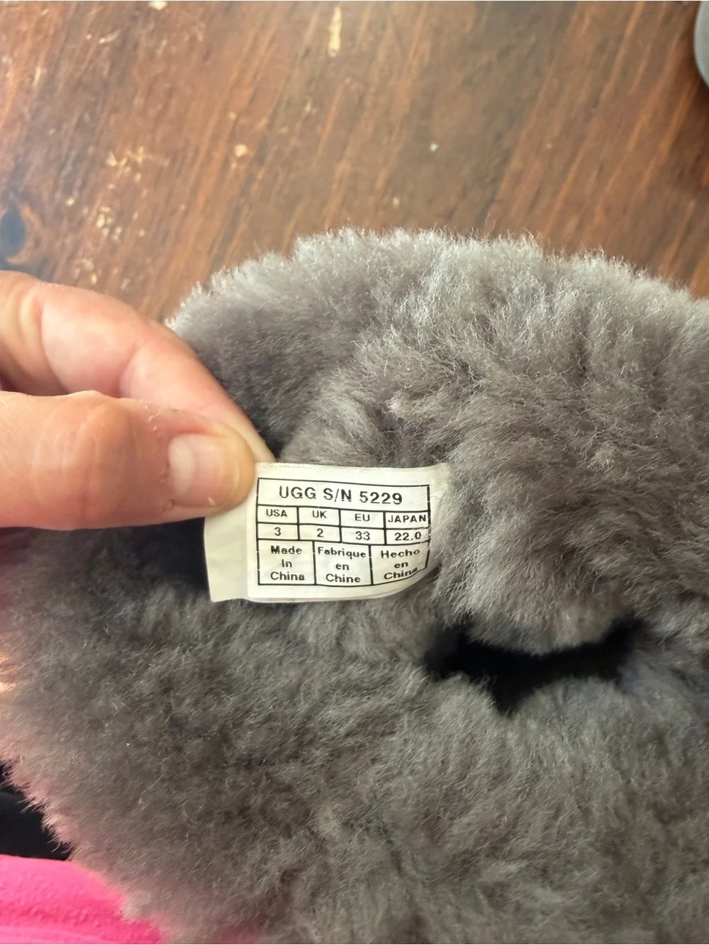 UGG Kids Gray Suede Shearling Cuff Boots